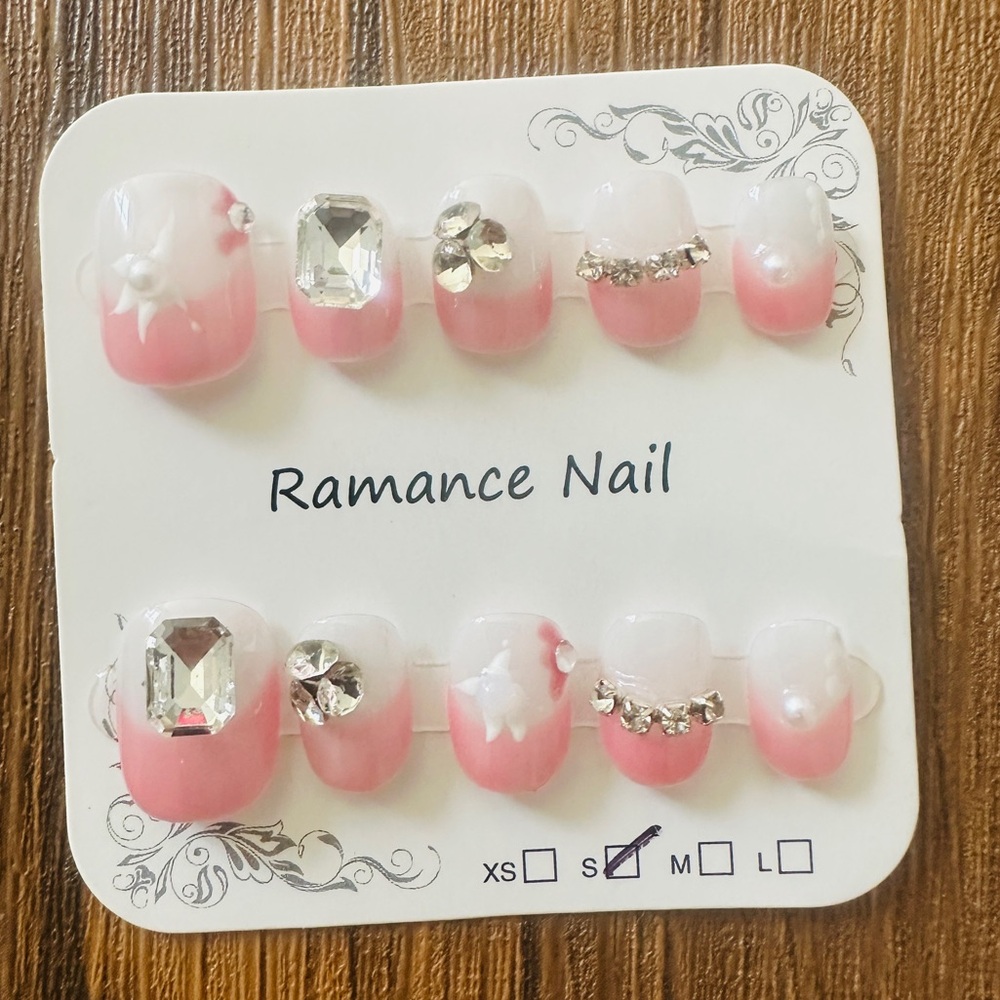 Pink and White Nail Art Set